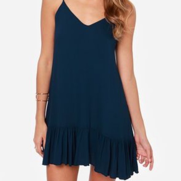 Lulus Dresses & Skirts - Lulus Blue Let It Flow Dress with Ruffle Hem